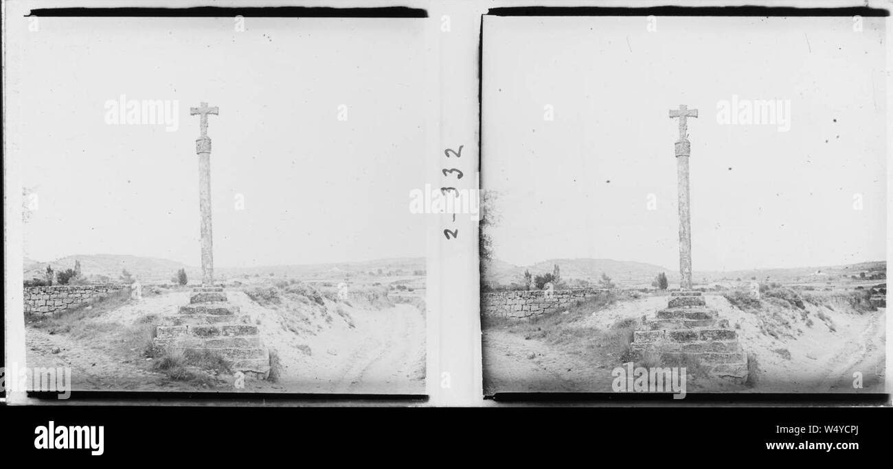 Creu de l'hostal de Santa Coloma de Queralt. Foto Stock