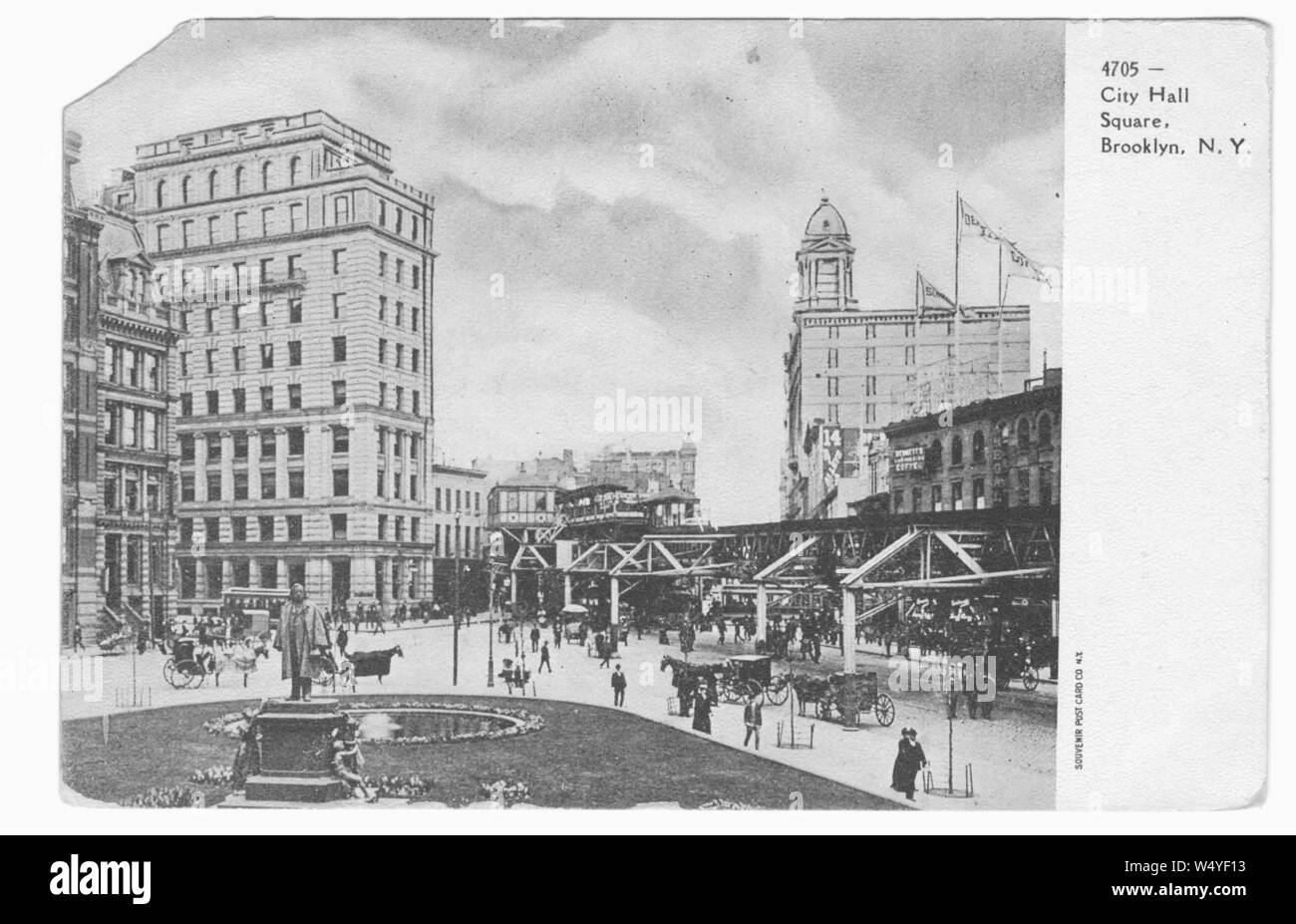 Cartolina inciso della Piazza del Municipio, Brooklyn, New York New York, pubblicato da Souvenir Scheda Post Co, 1905. Dalla Biblioteca Pubblica di New York. () Foto Stock