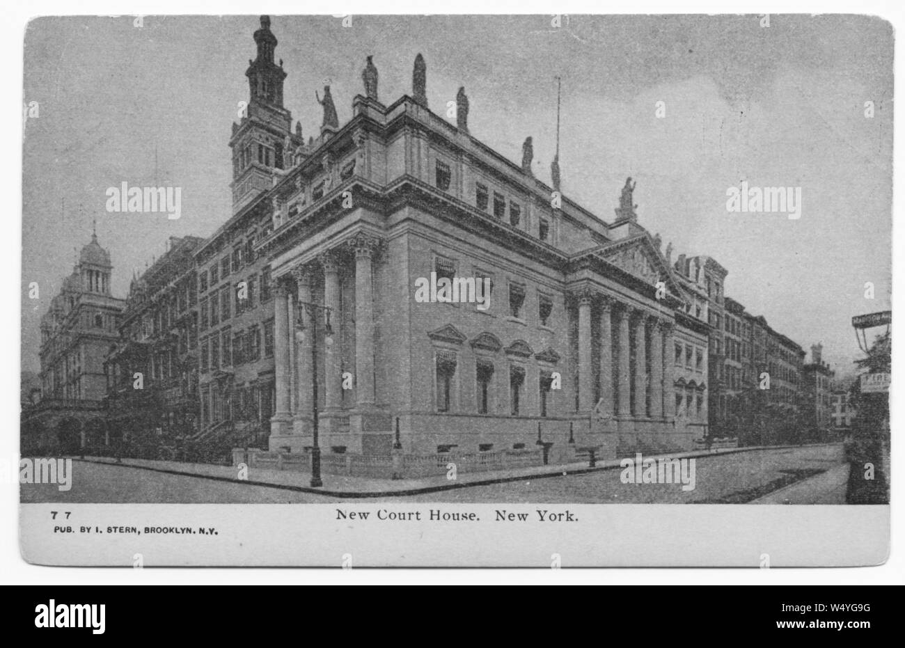 Cartolina inciso del nuovo palazzo di giustizia nella città di New York, New York, pubblicato da I. Stern, 1905. Dalla Biblioteca Pubblica di New York. () Foto Stock
