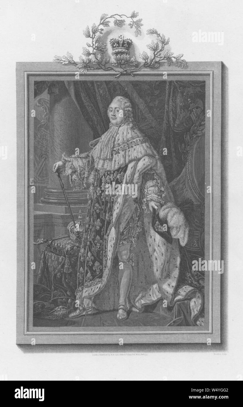 Incisi ritratto di Luigi XVI di Francia, l'ultimo Re di Francia, 1800. Dalla Biblioteca Pubblica di New York. () Foto Stock