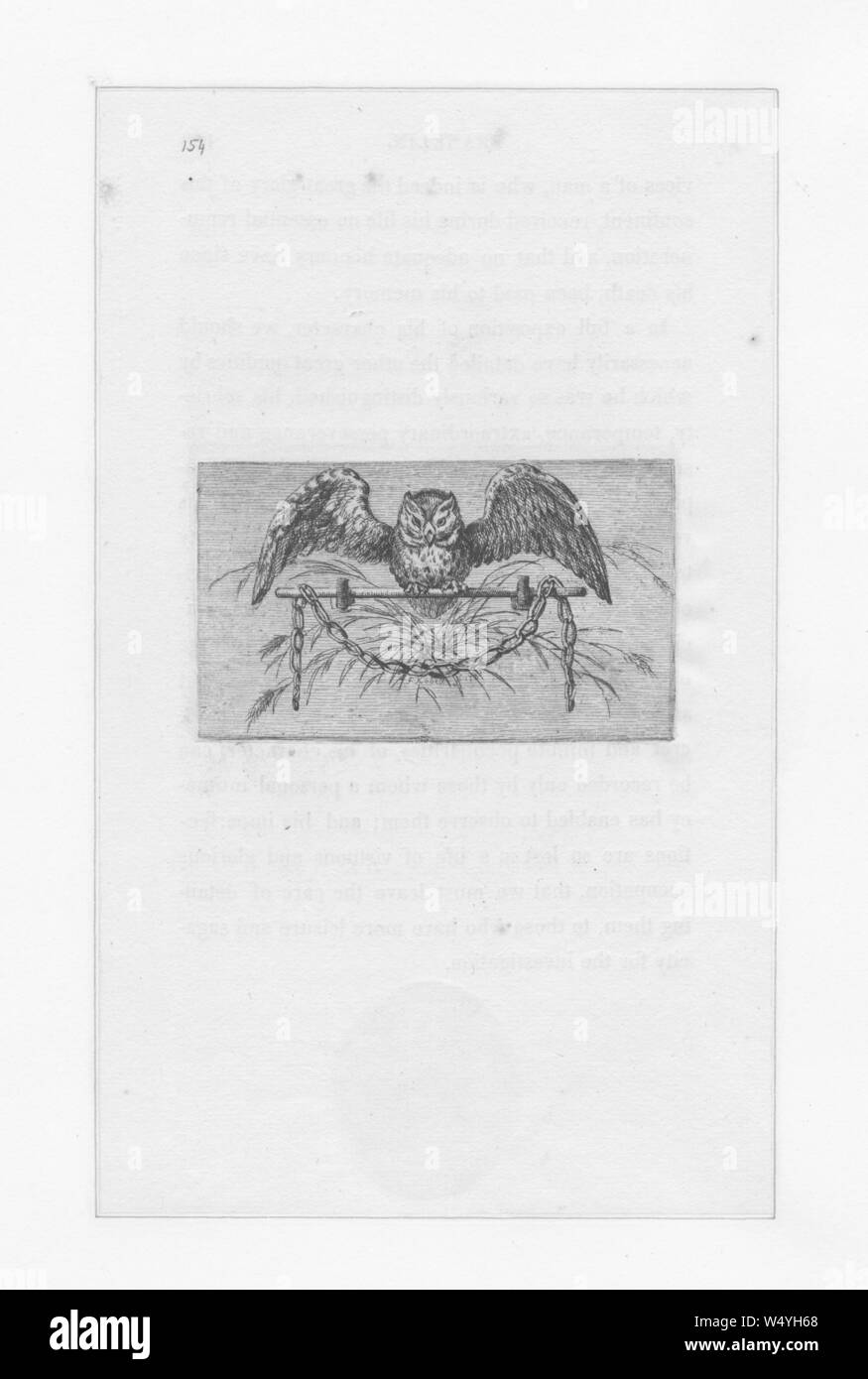 Inciso lo stemma con la diffusione ala gufo, da Emmet raccolta di manoscritti, 1850. Dalla Biblioteca Pubblica di New York. () Foto Stock