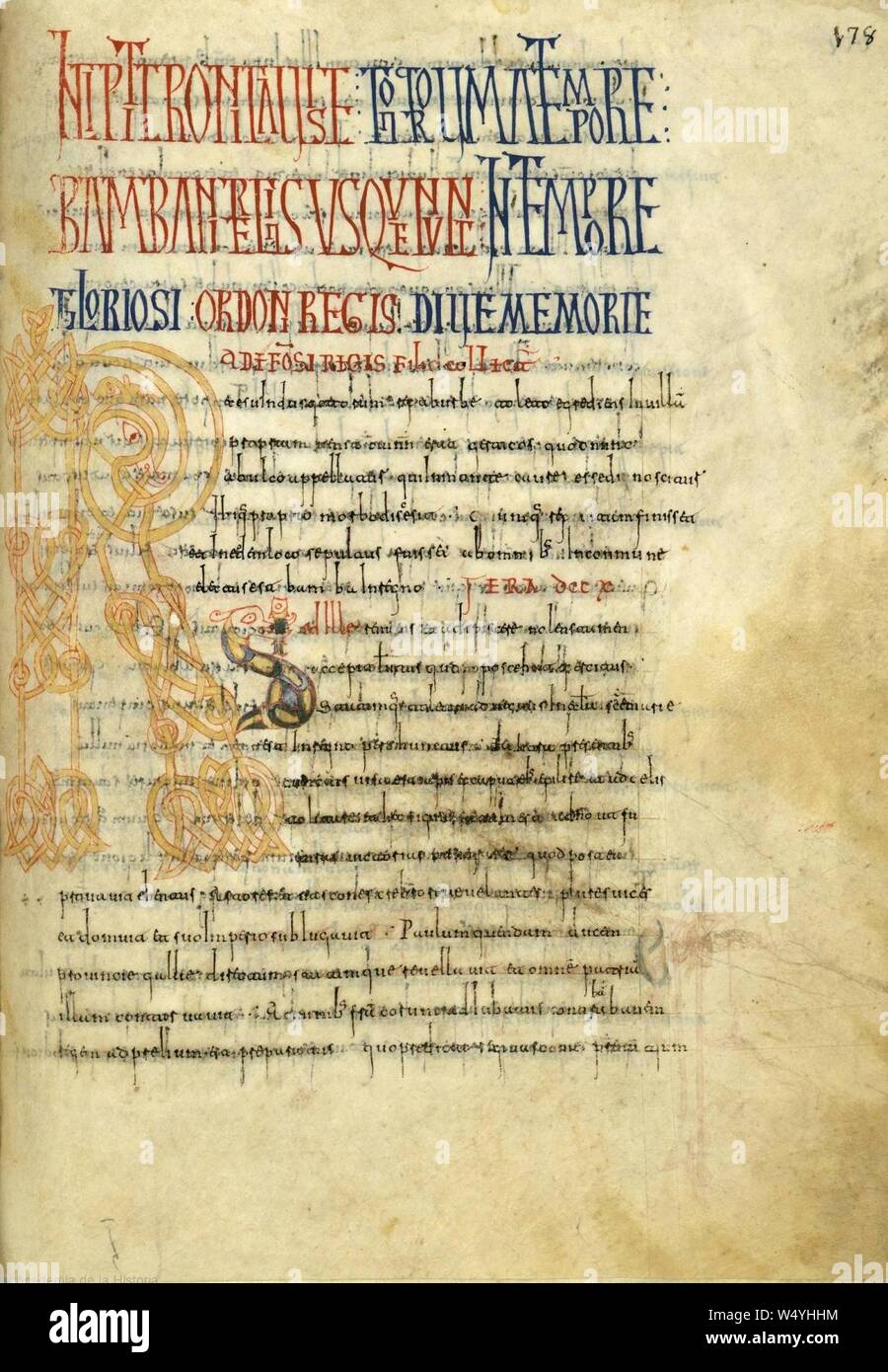 Crónica de Alfonso III, Códice de Roda, f178r. Foto Stock