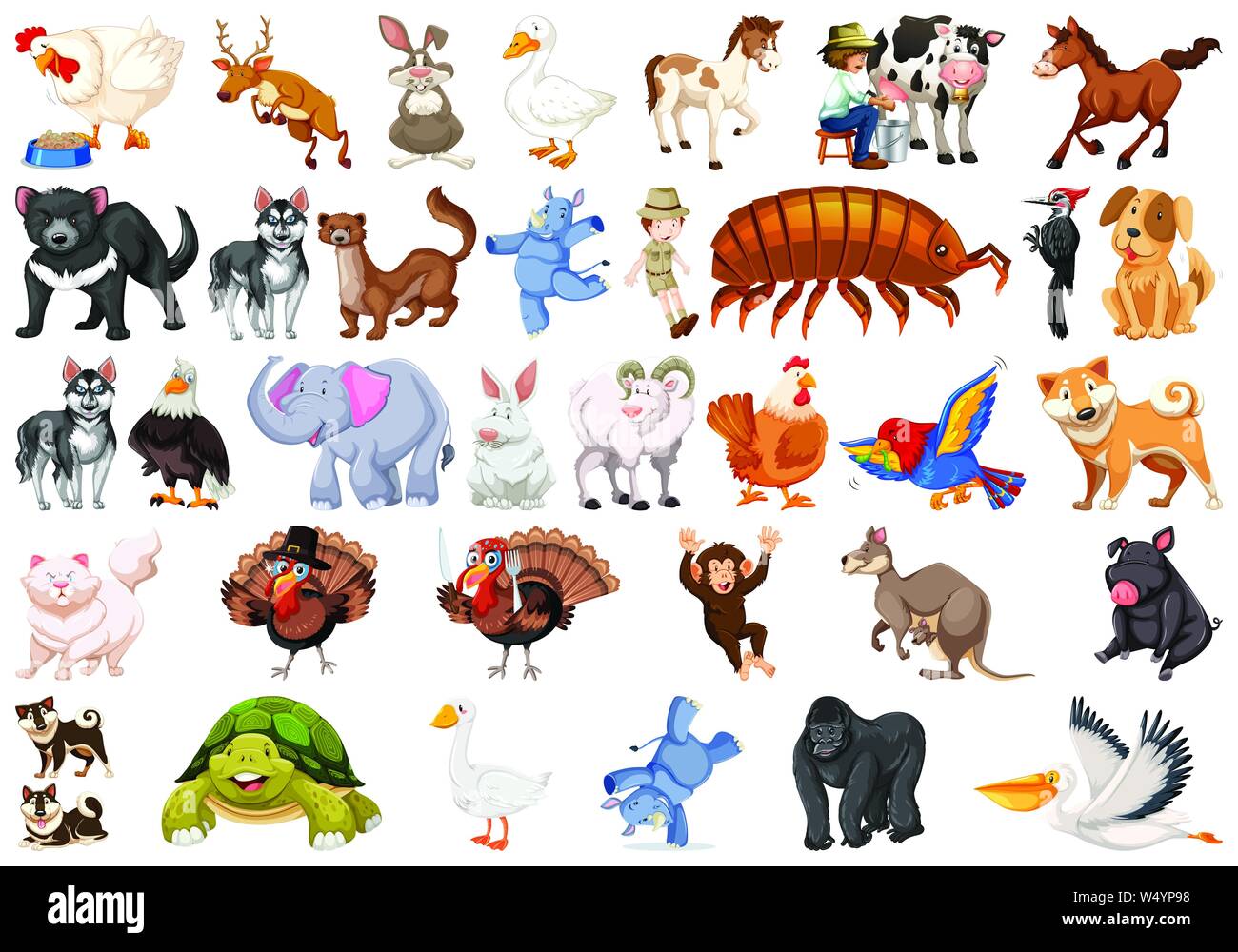 Set di diversi animali illustrazione Illustrazione Vettoriale
