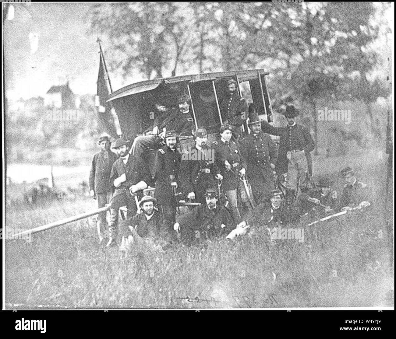 Culpeper, Va. Gen Robert O. Tyler e lo staff della riserva di Artiglieria Foto Stock