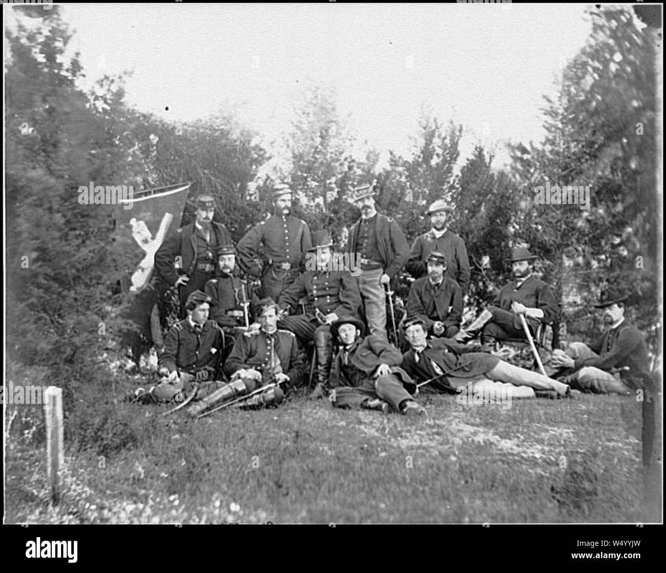 Culpeper, Va. Gen Robert O. Tyler e lo staff della riserva di artiglieria; un altro punto di vista Foto Stock