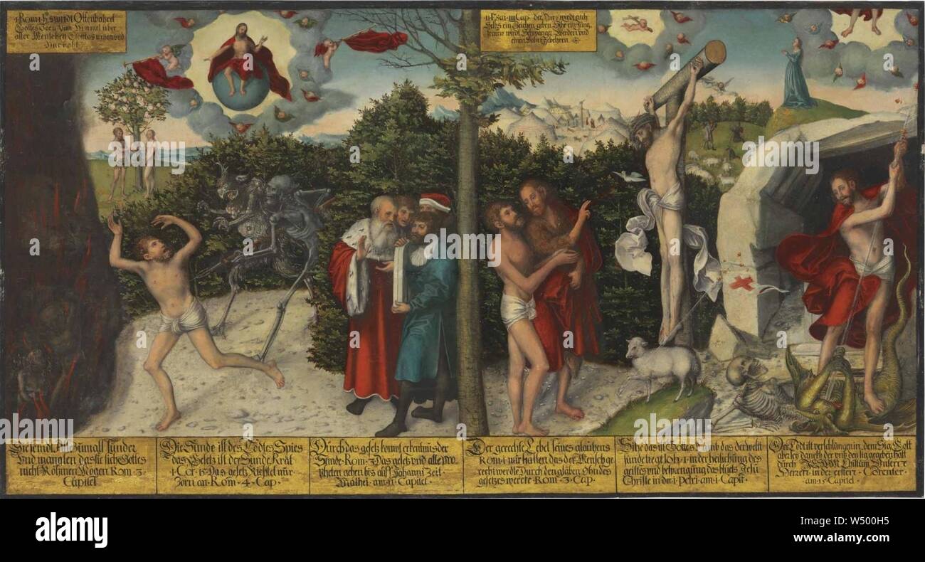 Lucas Cranach - Verdammnis und Erlösung. Foto Stock