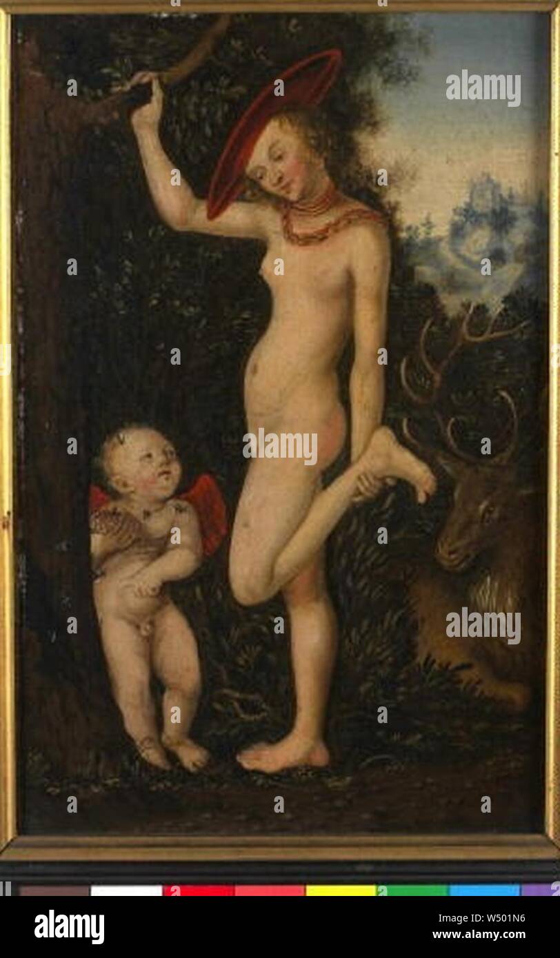 Lucas Cranach st. - Venuse un Amor. Foto Stock