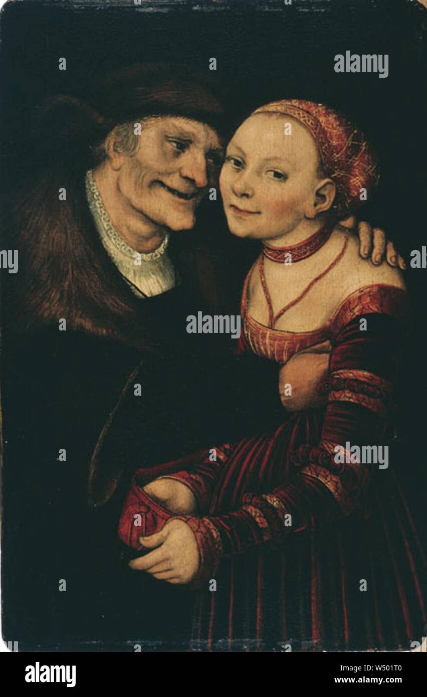 Lucas Cranach- Ill-Matched giovane - MNAC. Foto Stock