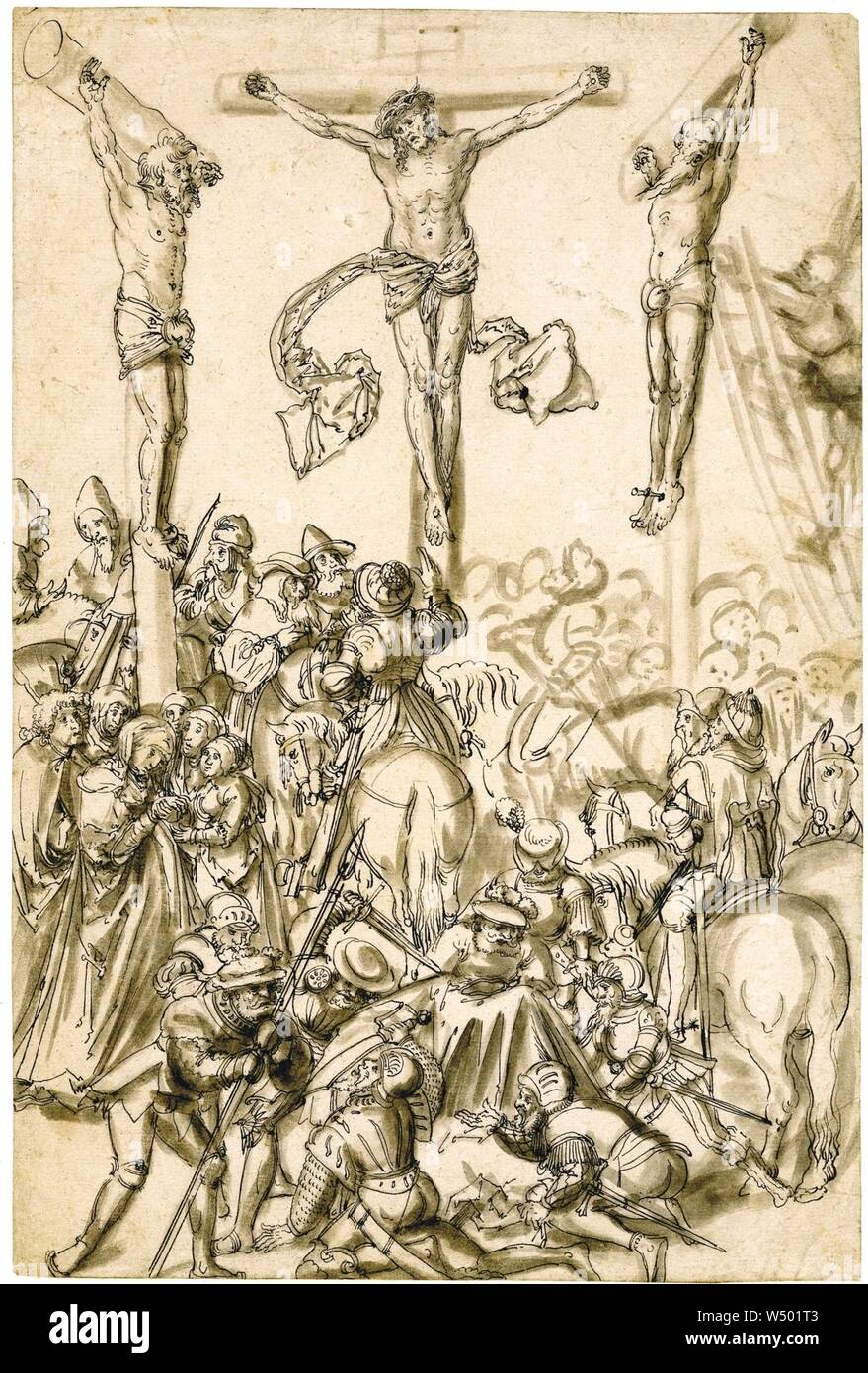 Lucas Cranach Kreuzigung Zeichnung. Foto Stock