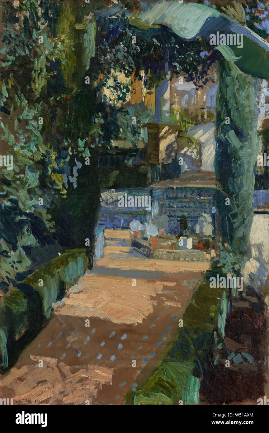 Corte dei balli, Alcazar, Sevilla, Joaquin Sorolla y Bastida (spagnolo,  1863 - 1923), 1910, olio su tela, 95,3 × 63,5 cm (37 1/2 × 25 in Foto stock  - Alamy