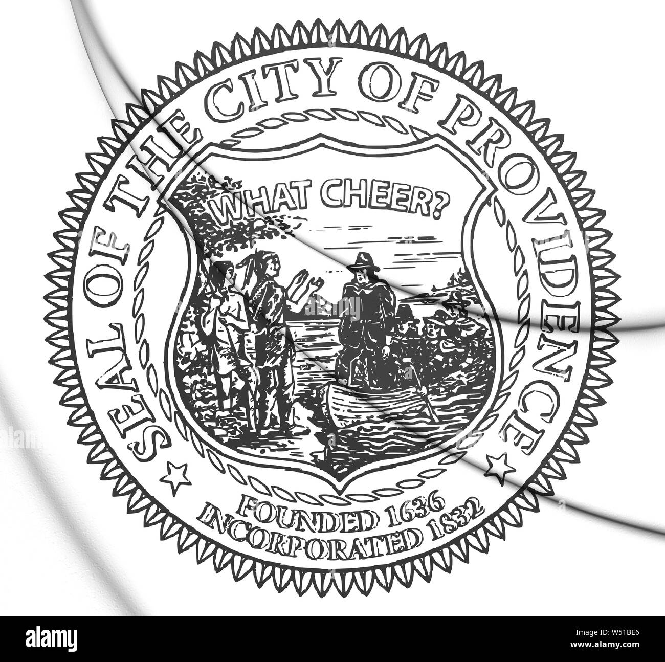 3D la guarnizione della Provvidenza (Rhode Island), STATI UNITI D'AMERICA. 3D'illustrazione. Foto Stock
