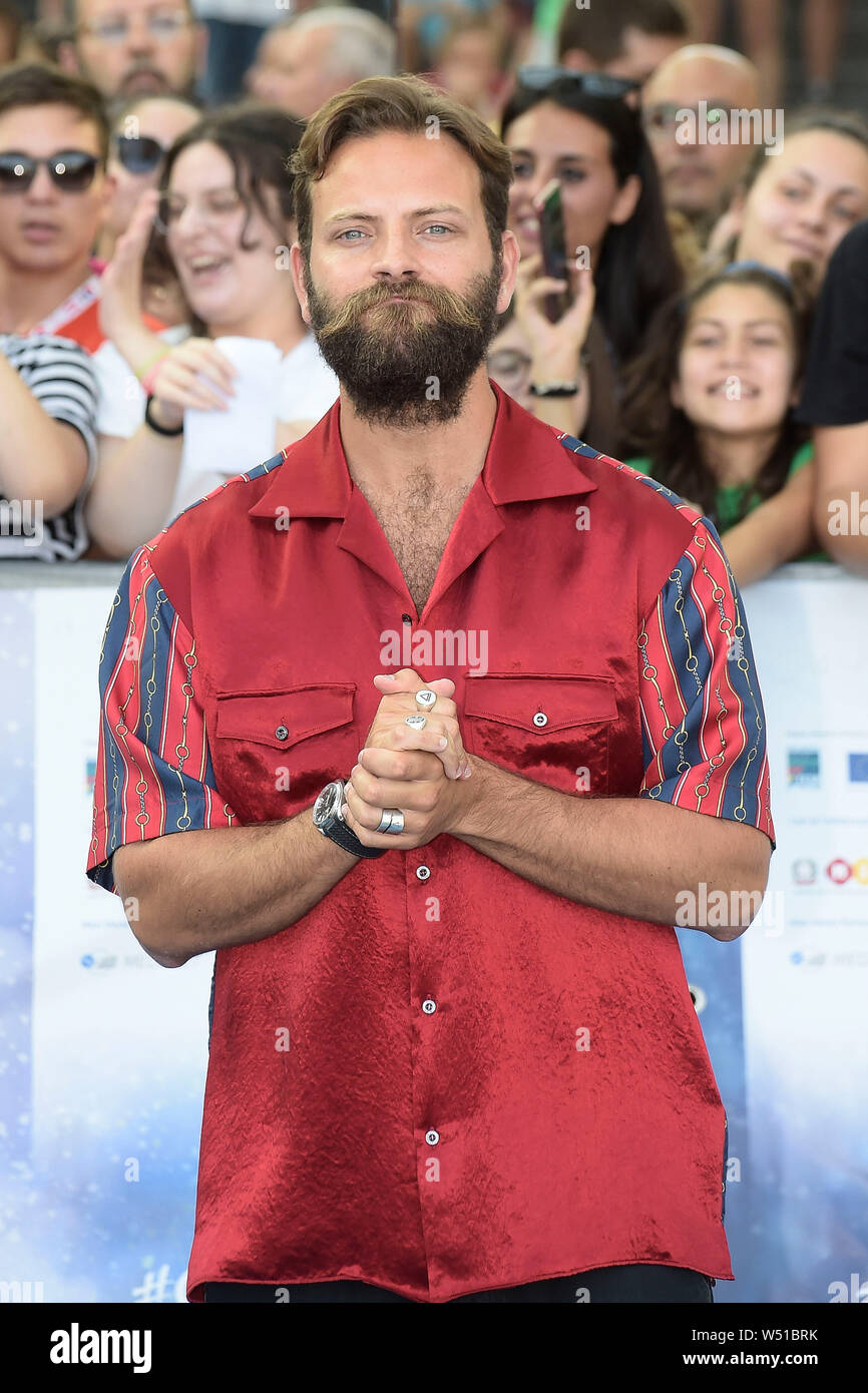 L'Italia, Giffoni Valle Piana, 25 luglio, 2019 : Alessandro Borghi assiste il photocall al Giffoni Film Festival Foto © Fabio Mazzarella/Sintesi/al Foto Stock