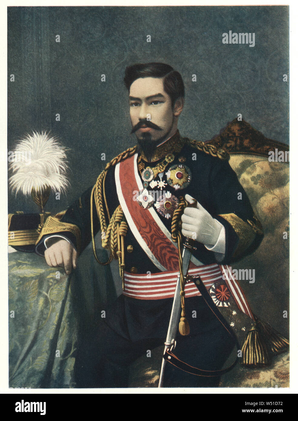 L'imperatore Meiji, o Meiji il grande, era il 122Imperatore del Giappone che regna dal 1867 fino al 1912. Ha presieduto il periodo Meiji, un tempo di rapidi cambiamenti che testimoniano l'impero del Giappone trasformare velocemente da un isolazionista stato feudale di un mondo industrializzato potenza. Foto Stock