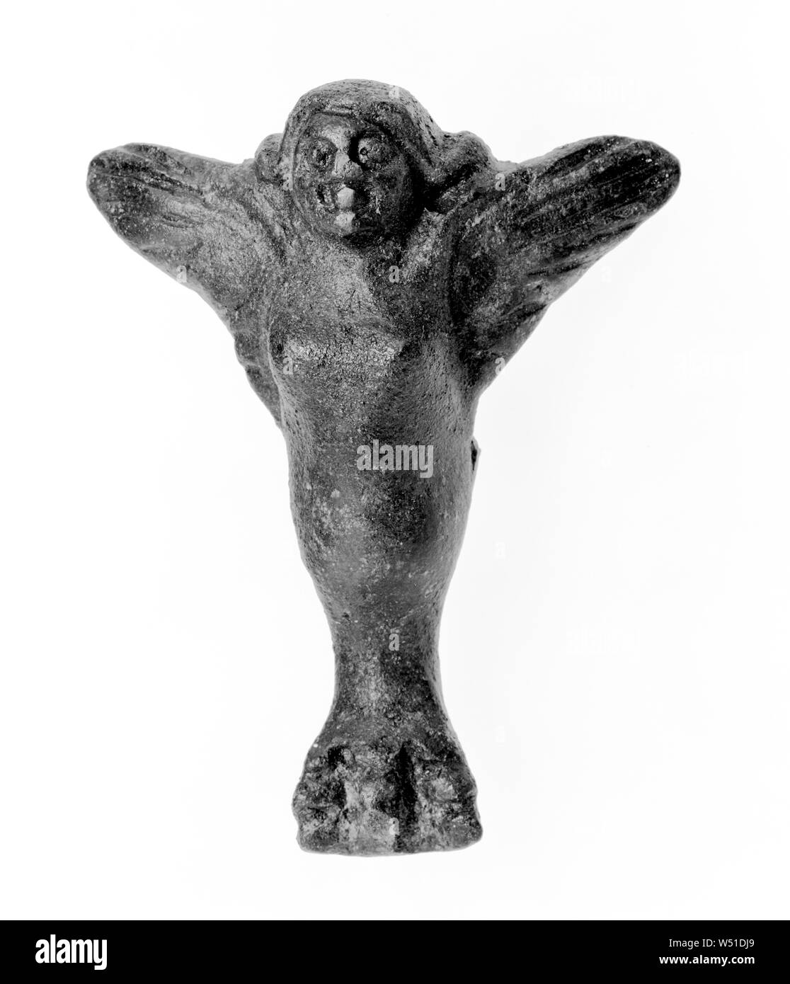 Piede di vaso in forma di una sirena, sconosciuto, Etruria, del IV secolo A.C., bronzo, 6,5 cm (2 9/16 in Foto Stock