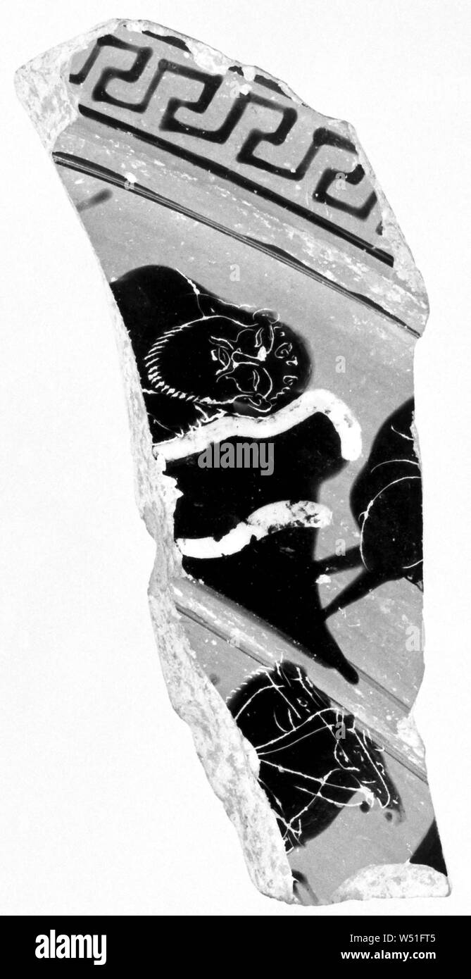 Un frammento da un attico Black-Figure voluta crater, sconosciuto, Attica, Grecia, 6th-V secolo A.C., terracotta, 12,6 cm (4 15/16 in Foto Stock