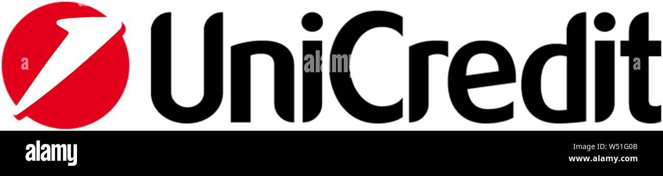 Il logo, UniCredit, istituto di credito, società di servizi finanziari, opzionale, sfondo bianco, Germania Foto Stock