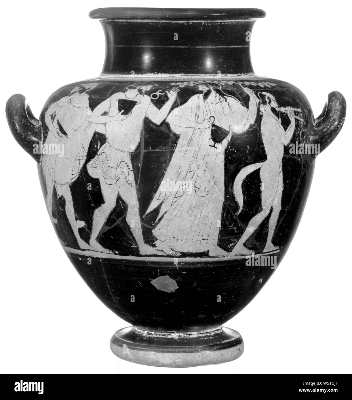 Attico Red-Figure Stamnos, Tyszkiewicz pittore, Atene, Grecia, 480-470 A.C., terracotta, 37,5 × 30 cm (14 3/4 × 11 13/16 in Foto Stock