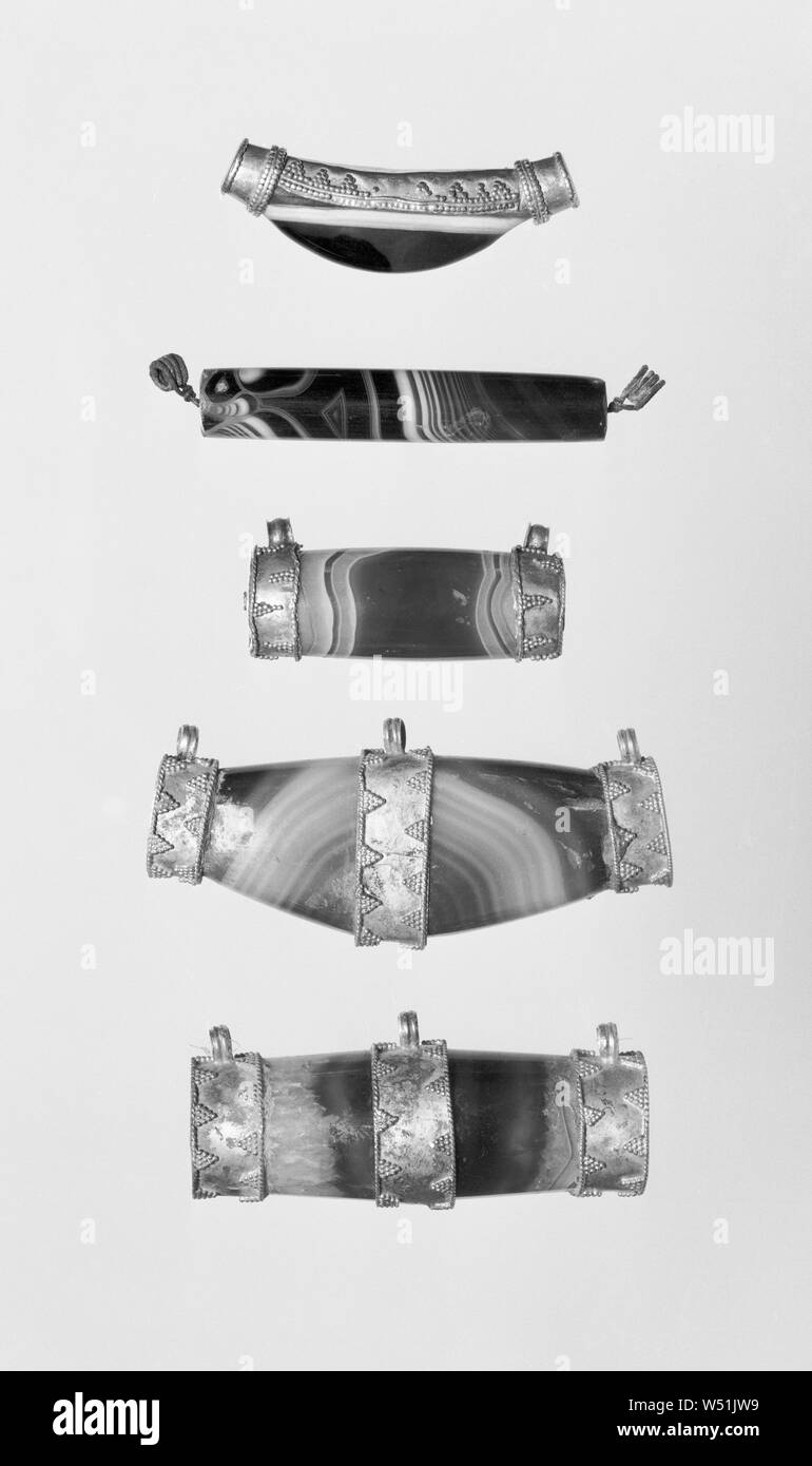 Ciondolo, sconosciuto, Iran (?), 2° - 1° secolo a.c., Agata, pietra scura, cristallo di rocca e oro Foto Stock