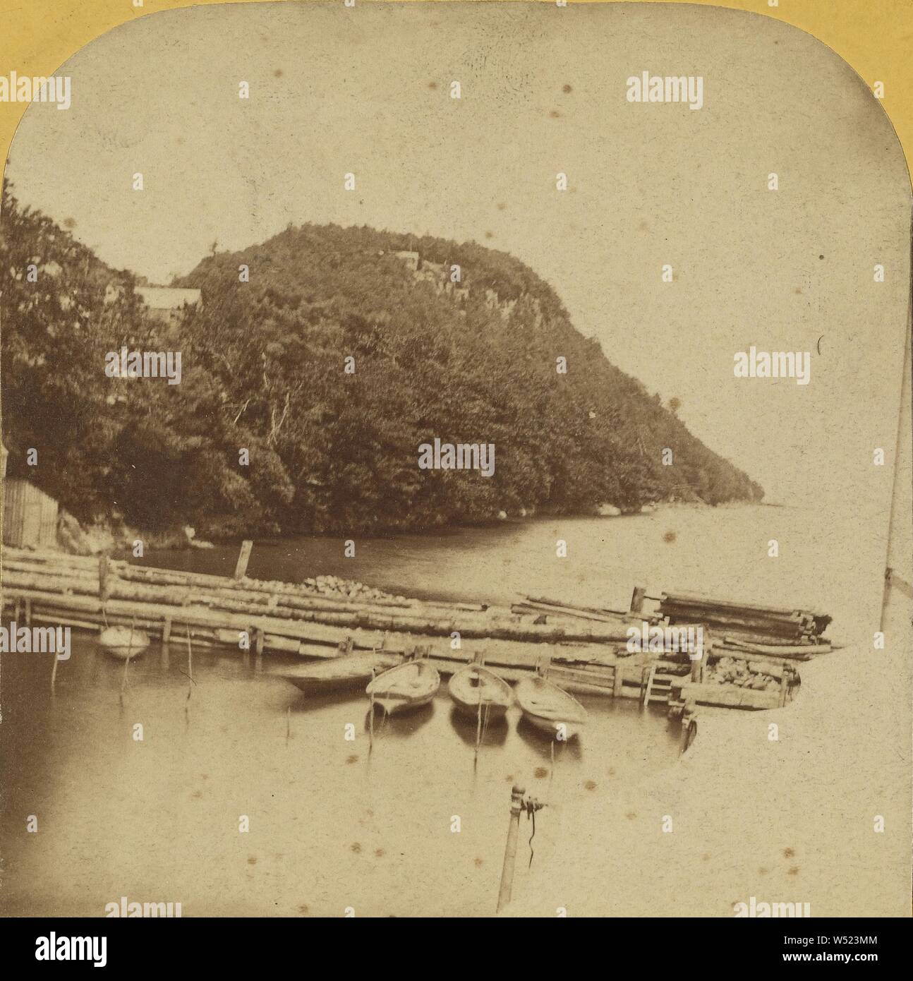 Scogliere di Fort Lee - Fiume Hudson, Deloss Barnum (American, 1825 - 1873), circa 1870, albume silver stampa Foto Stock