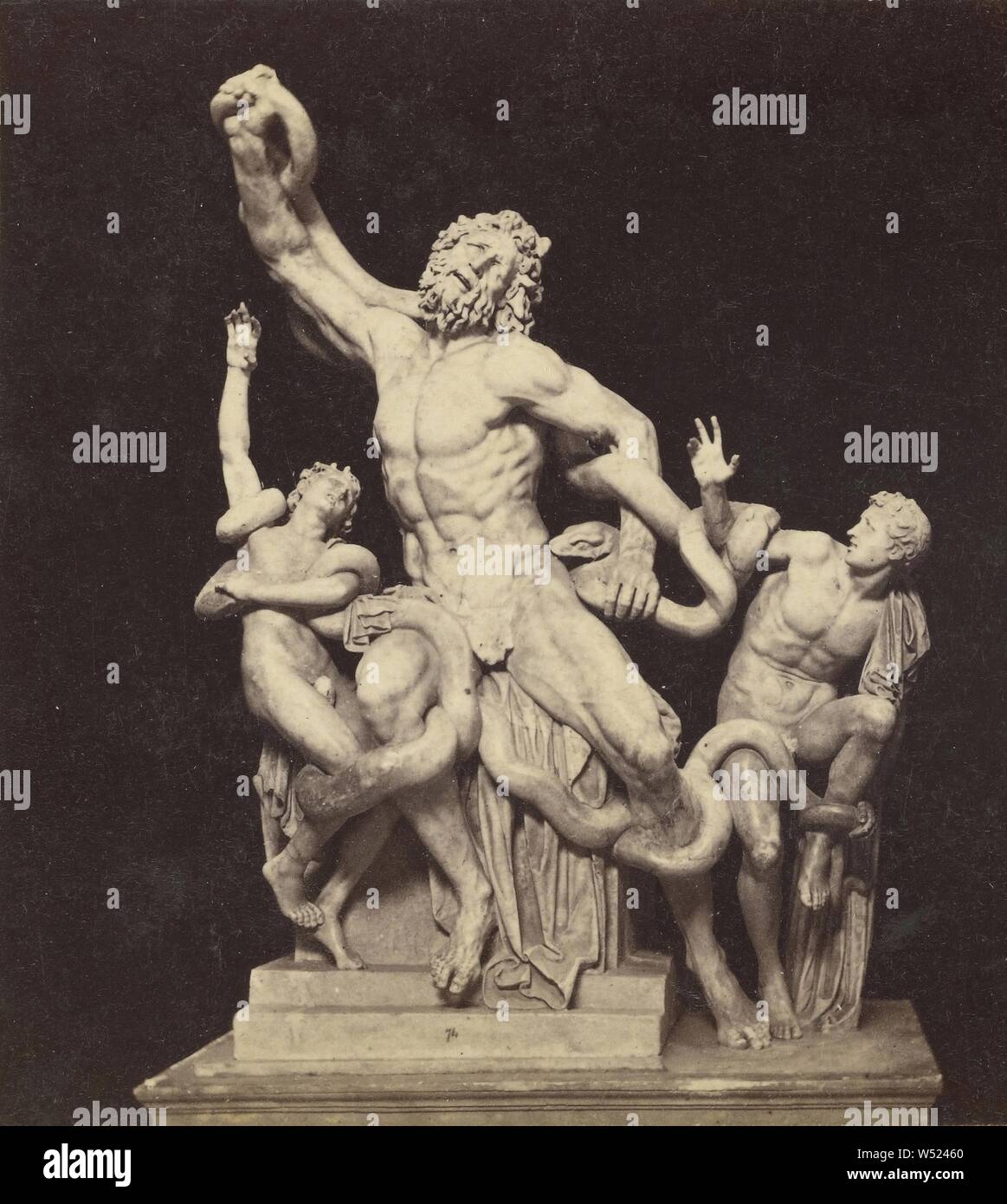 Laoconte Vaticano, Roma, Edmondo Behles (italiano, nato in Germania, 1841 - 1921), circa 1865-1875, albume silver stampa Foto Stock