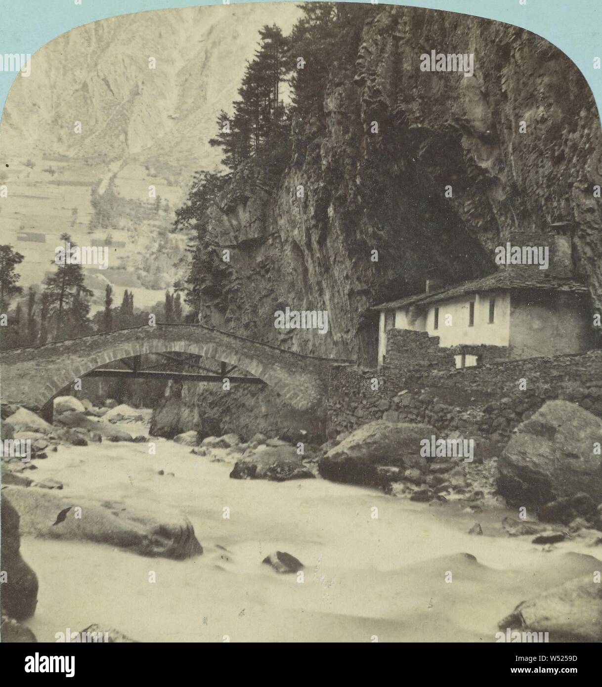 Bains un Pre St-Didier. Vallee de Courmayeur., Adolphe Braun (francese, 1812 - 1877), 1865-1875, albume silver stampa Foto Stock