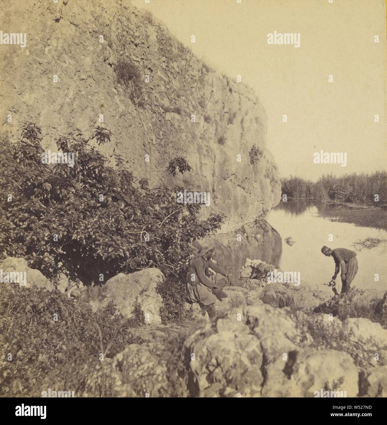 Sito di Betsaida, - Mare di Galilea. Guai a te Betsaida. per se le grandi opere è stato fatto in Tiro e Sidone..., Frank Mason buona (inglese, 1839 - 1928), 1869-1871, albume silver stampa Foto Stock