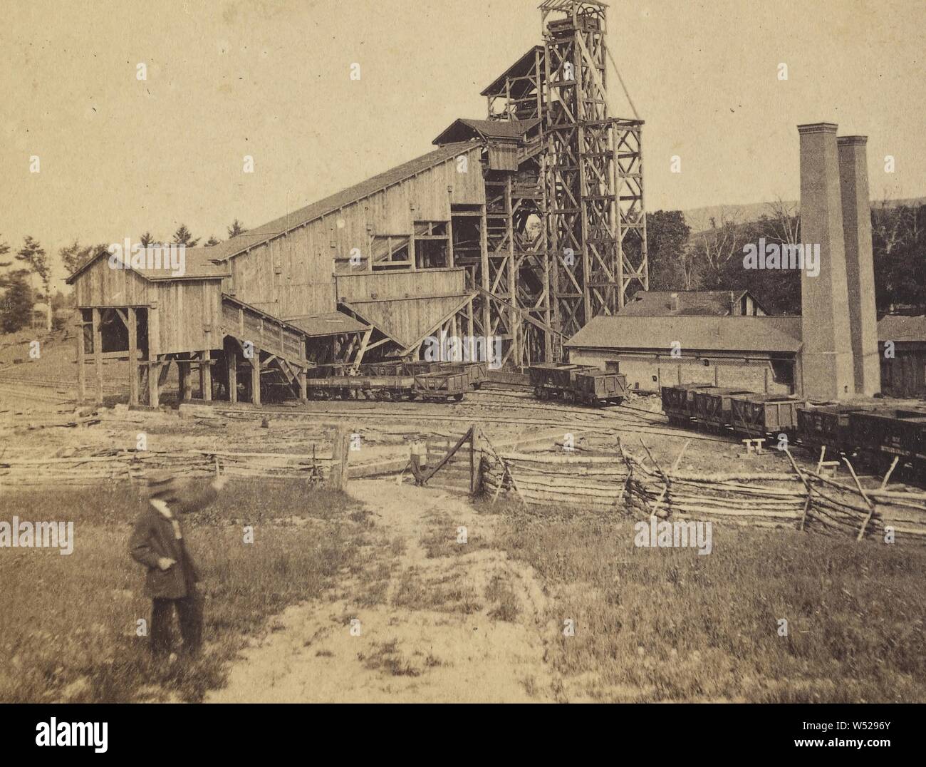 Il maggiordomo del carbone Breaker, Scranton, Pa., Thomas H. Johnson (American, nato circa 1821), 1870s, albume silver stampa Foto Stock