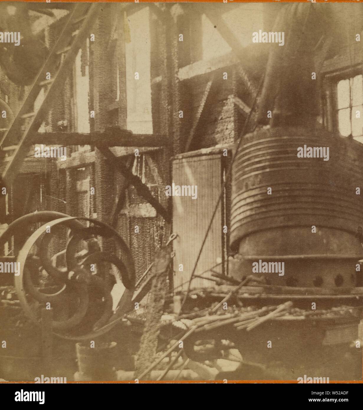 Concord opere dell'assale dopo l'incendio, Maurice S. lampreda (American, attivo Concord, nel New Hampshire, 1870 - 1900S), circa 1870, albume silver stampa Foto Stock