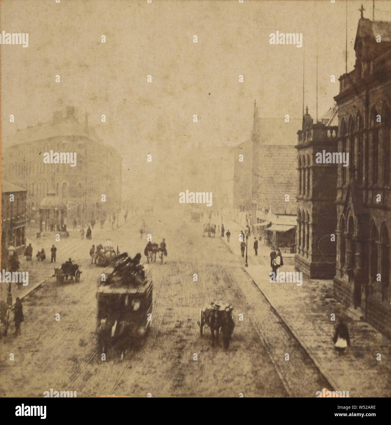 Victorice Street, Belfast, Irlanda, William M. Lawrence (Irlandese, 1840 - 1932), 1870s, albume silver stampa Foto Stock