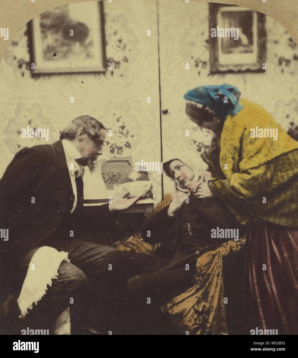 Fare avere esso fuori., Londra società stereoscopica attiva (1854 - 1890), circa 1865, colorati a mano albume silver stampa Foto Stock