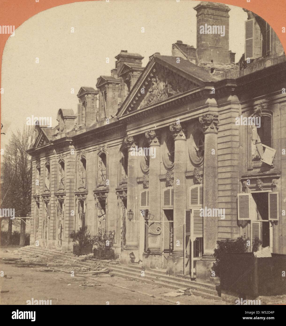 Siege de Paris, 1871. Chateau de St Cloud, J.R., 1871, albume silver stampa Foto Stock