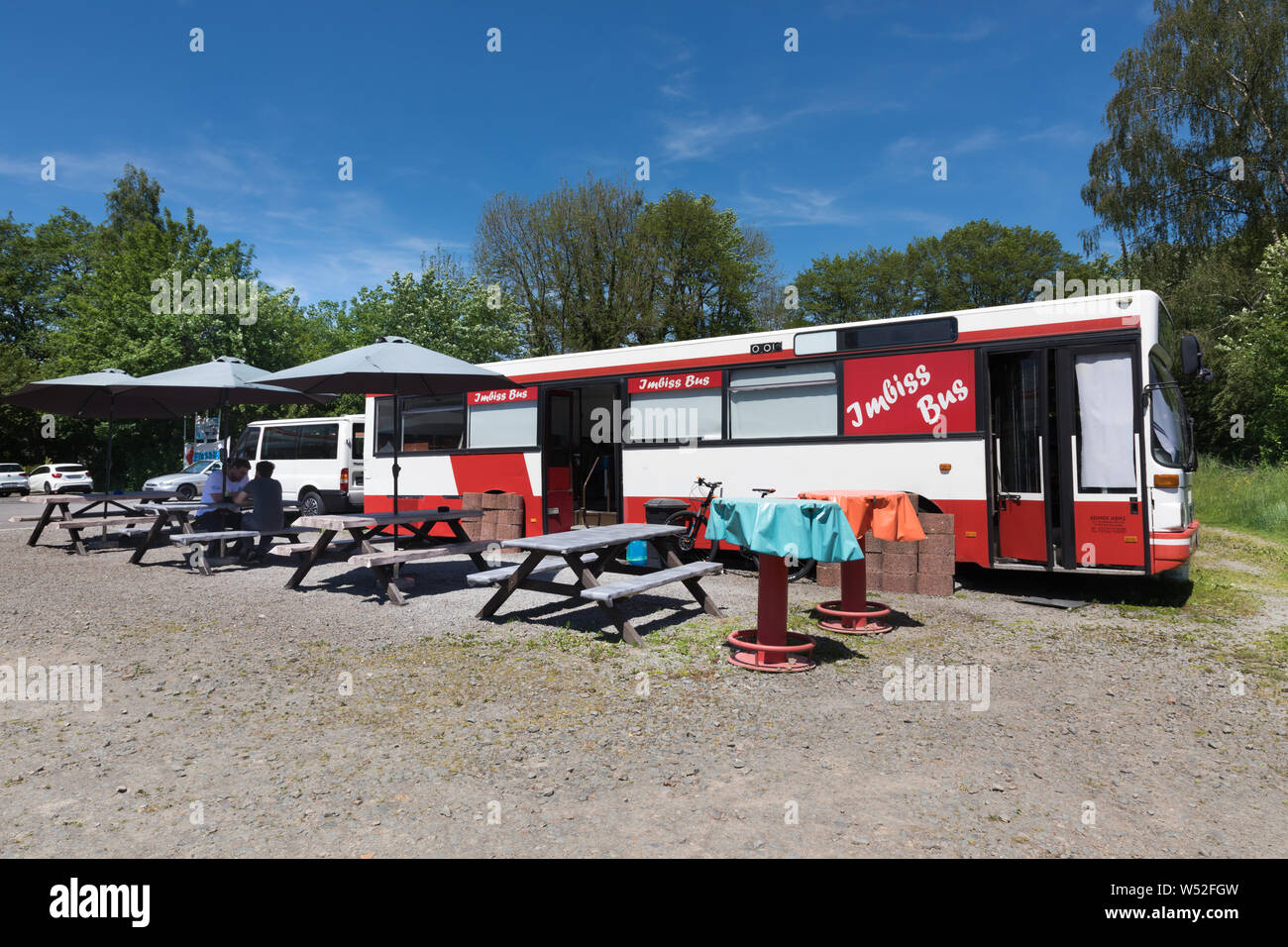 Snack bus in Rönsahl, Germania Foto Stock