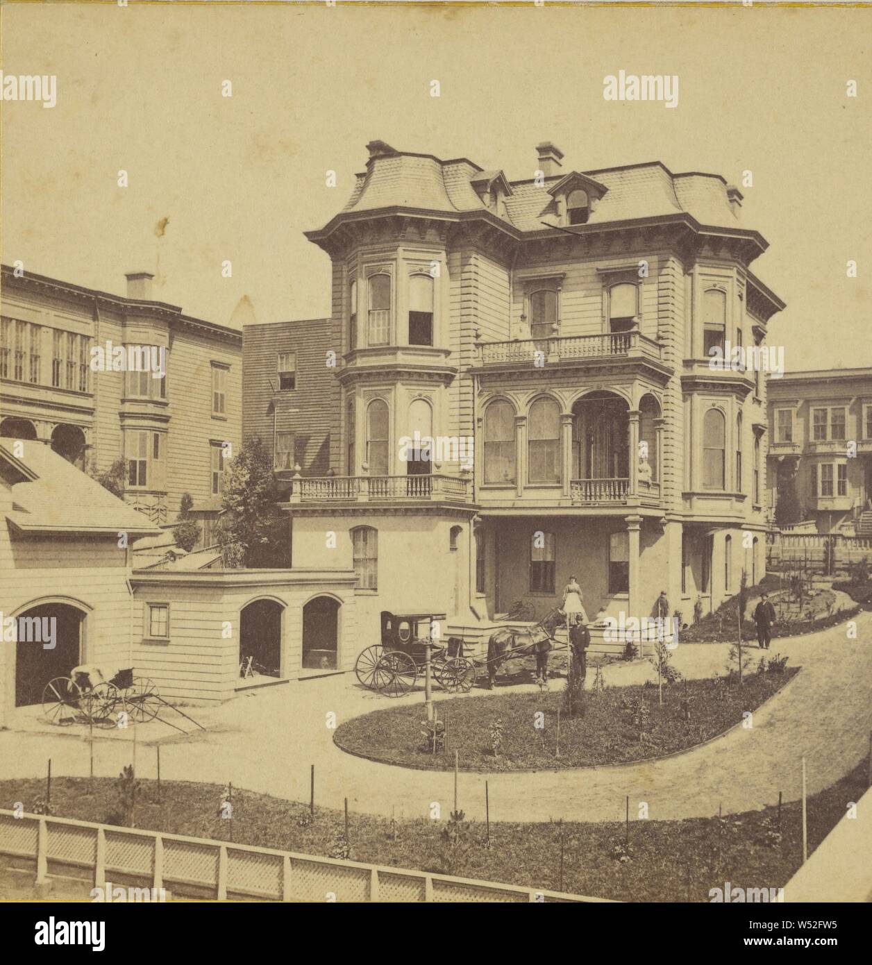 In stile vittoriano casa di San Francisco, California, Carleton Watkins (American, 1829 - 1916), circa 1867, albume silver stampa Foto Stock