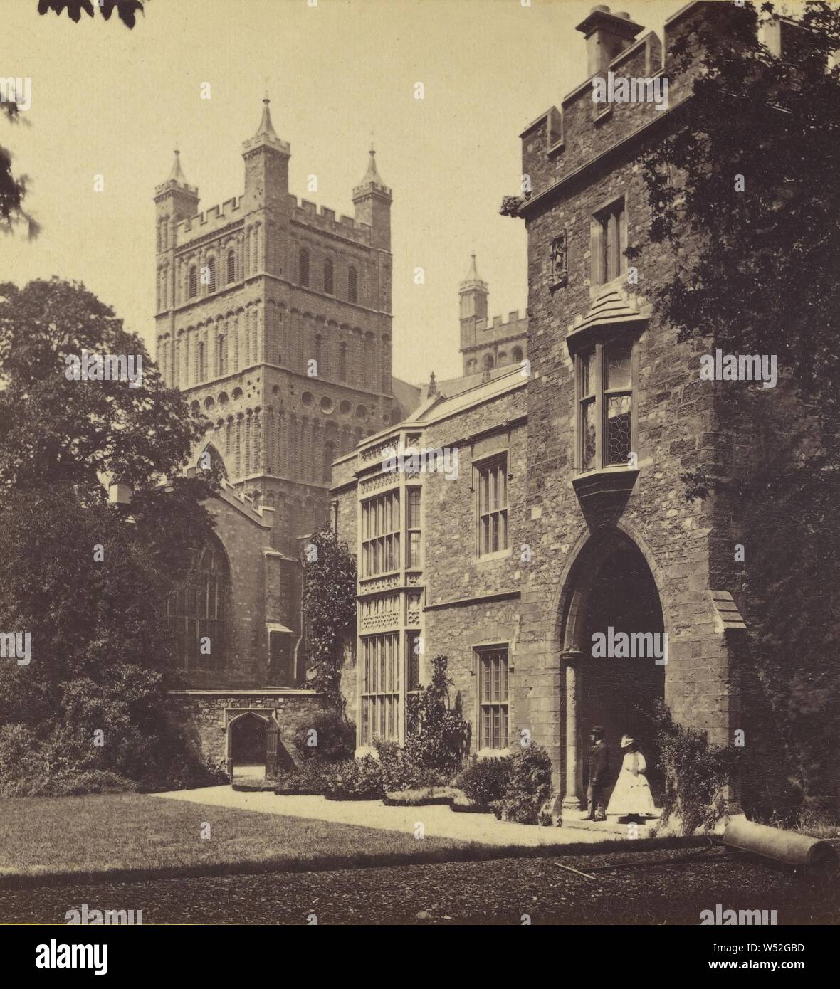 Palazzo vescovile e Cattedrale torre, Exeter., George Washington Wilson (scozzese, 1823 - 1893), circa 1865, albume silver stampa Foto Stock