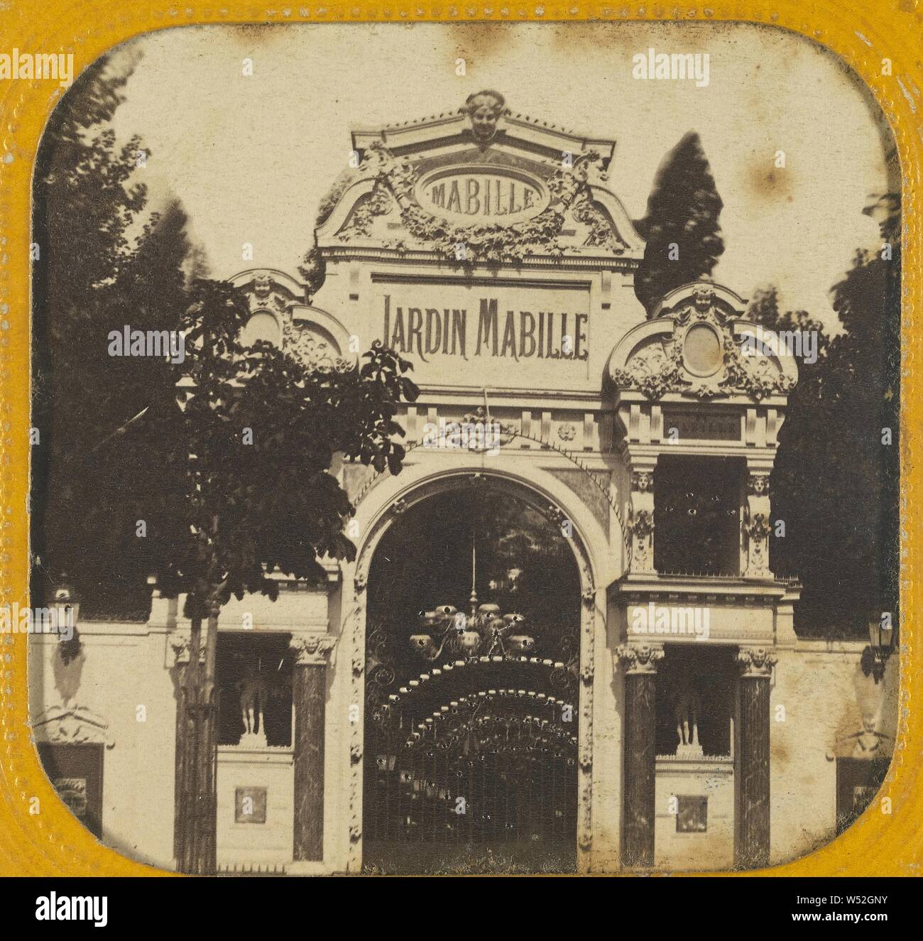 Jardin Mabille, Sconosciuto maker, Francese, circa 1860, colorate a mano albume silver stampa Foto Stock