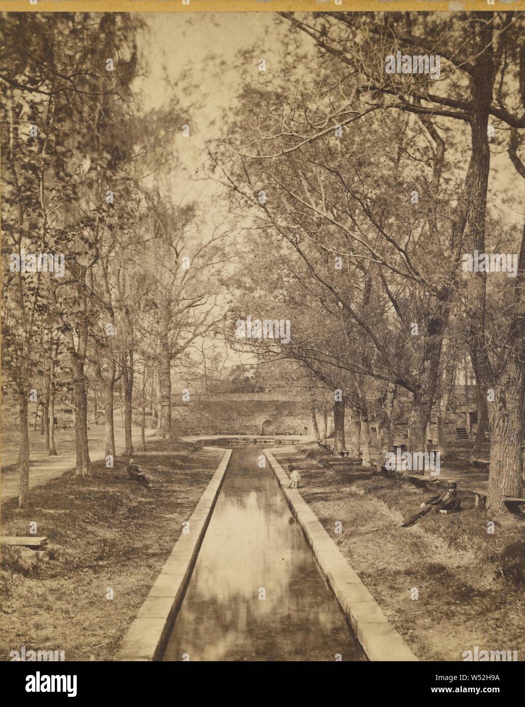 Lititz molle - Vista dal ponte superiore., Robert N. Wolle (American, attivo 1870s, 1870s, albume silver stampa Foto Stock