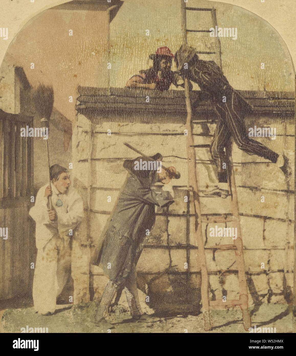 Arlequinades, Sconosciuto maker, Francese, circa 1865, colorate a mano albume silver stampa Foto Stock