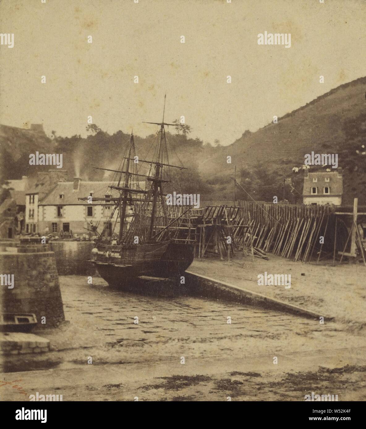 Voyage de Bretagne. Saint-Brieuc (Cotes-du-Nord) Chantier de Construction., Furne Fils (francese, attivo 1870s), circa 1860, albume silver stampa Foto Stock