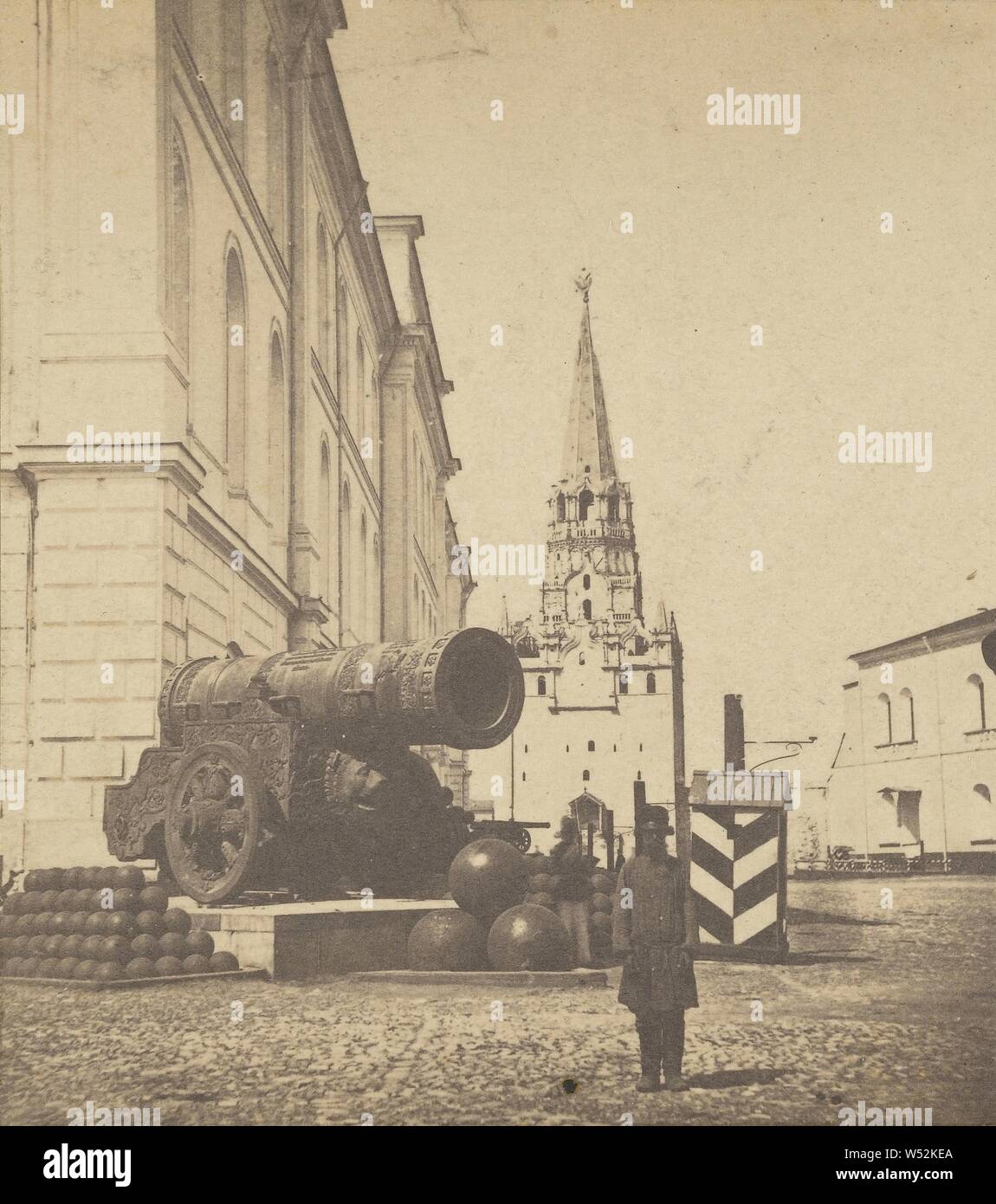 Moscou/Le gros canon au Cremlino, attribuita a Ferdinando Bureau (francese, circa 1820 - 1893), 1865-1875, sale stampa Foto Stock