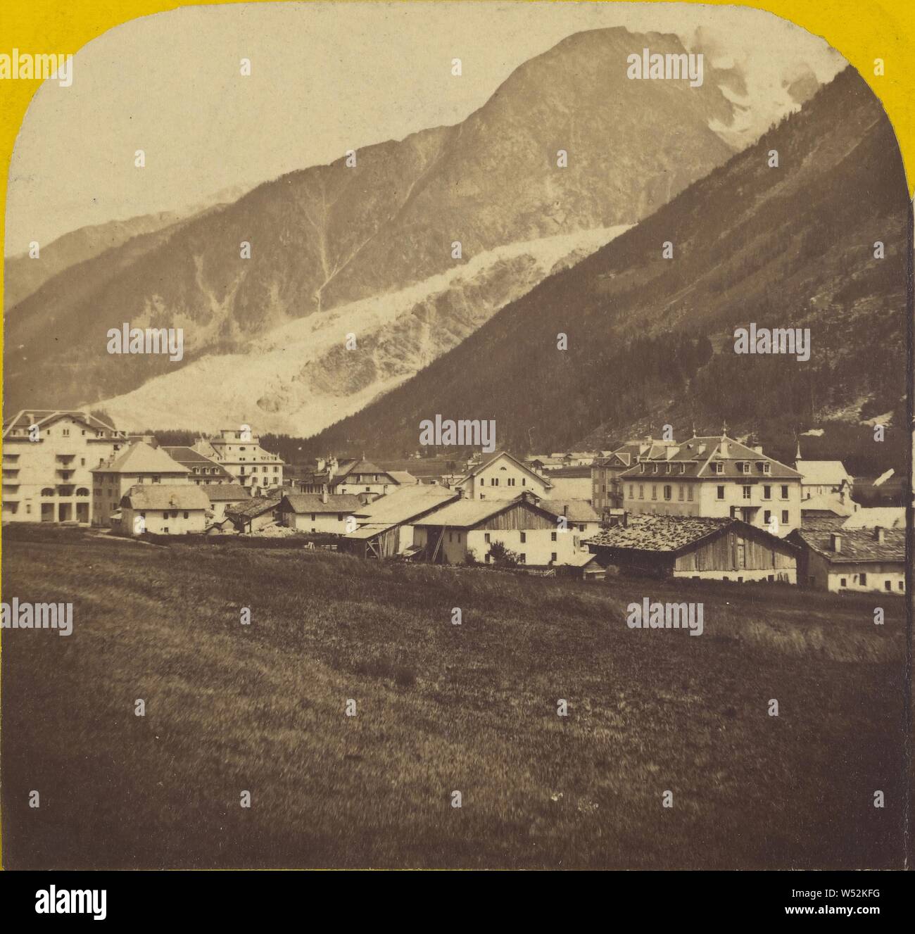 Glacier des bois, Chamonix Suisse, sconosciuto, circa 1865, albume silver stampa Foto Stock