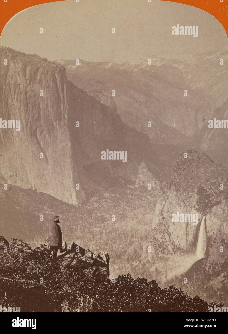 Vista dal miglior vista generale, Yo Semite Val., Charles Bierstadt (American, nato in Germania, 1819 - 1903), circa 1870, albume silver stampa Foto Stock