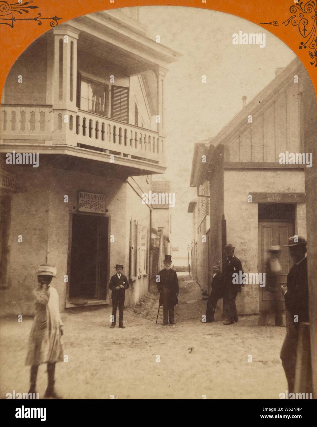 Tesoriere Street, Sant'Agostino, Florida, William H. Jacoby (American, 1841 - 1905), circa 1870, albume silver stampa Foto Stock