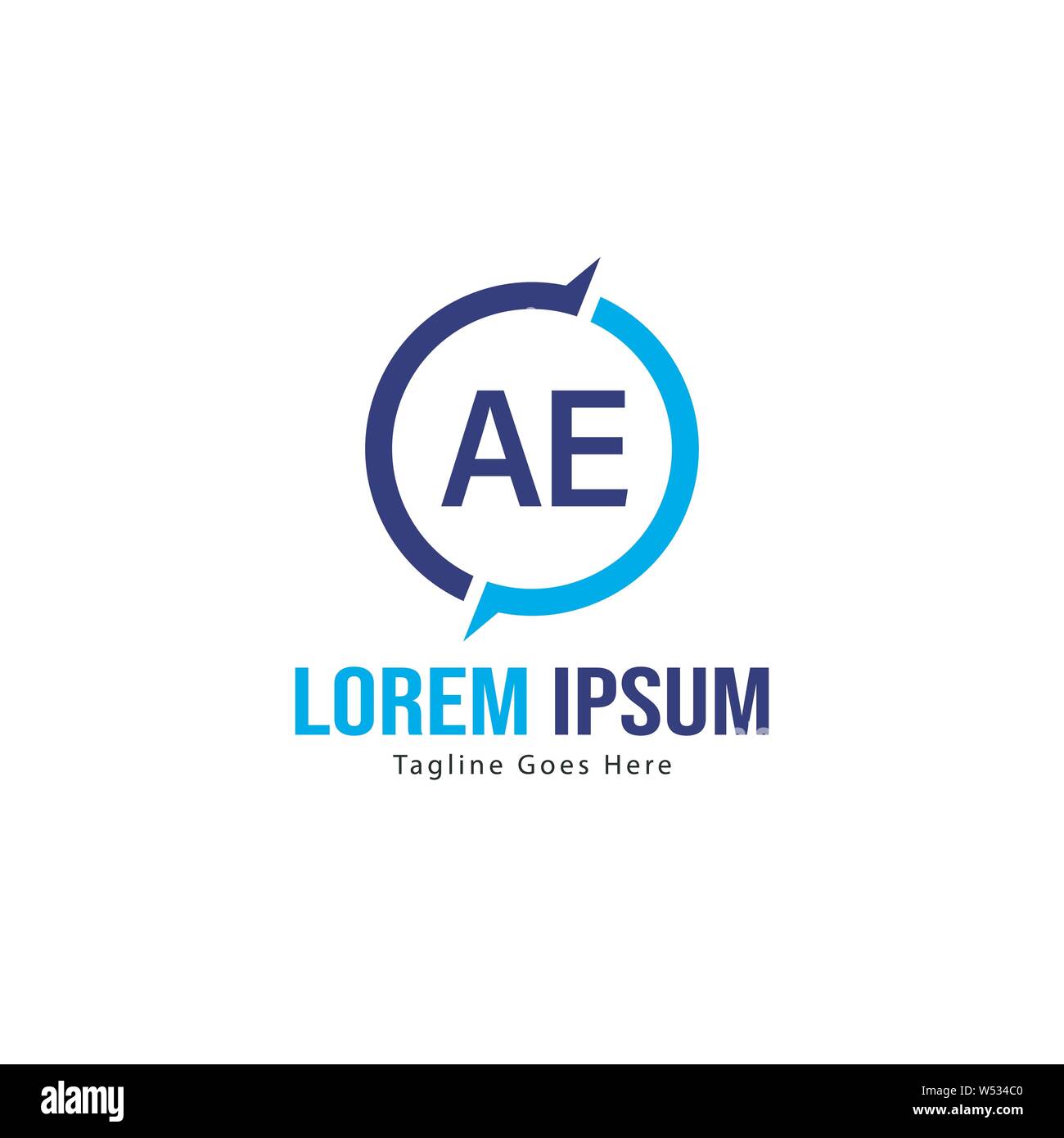 AE lettera Logo Design. Moderno creativo AE lettere icona design illustrazione Illustrazione Vettoriale