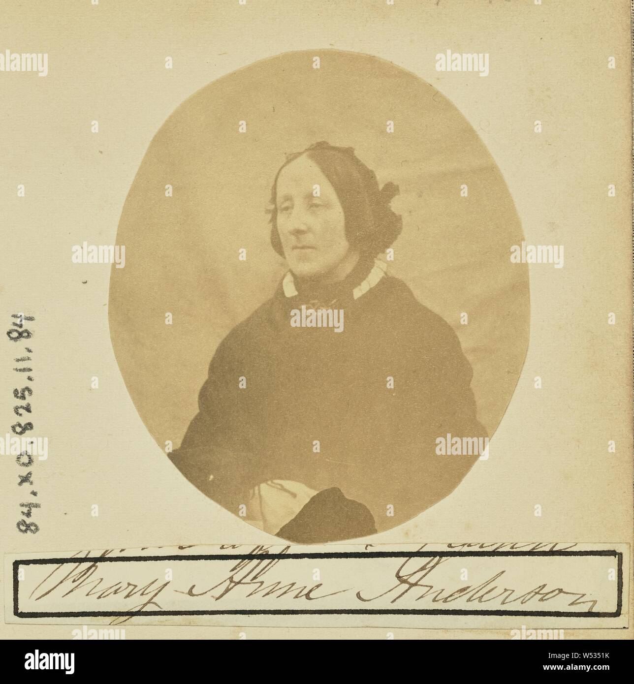 Ritratto di Maria Anna Anderson, Sconosciuto maker, Scozia, 1850s-1860s, albume silver stampa, 7,2 × 6,2 cm (2 13/16 × 2 7/16 in Foto Stock