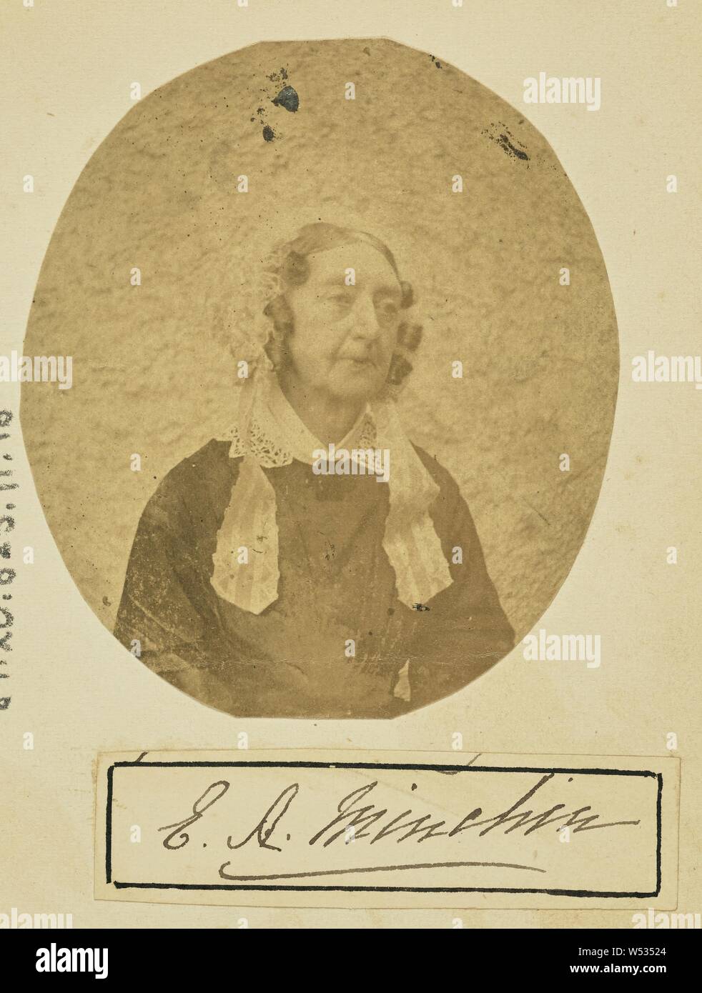 Ritratto di E. A. Minchin, Sconosciuto maker, Scozia, 1850s-1860s, albume silver stampa, 6,9 × 6,1 cm (2 11/16 × 2 3/8 in Foto Stock