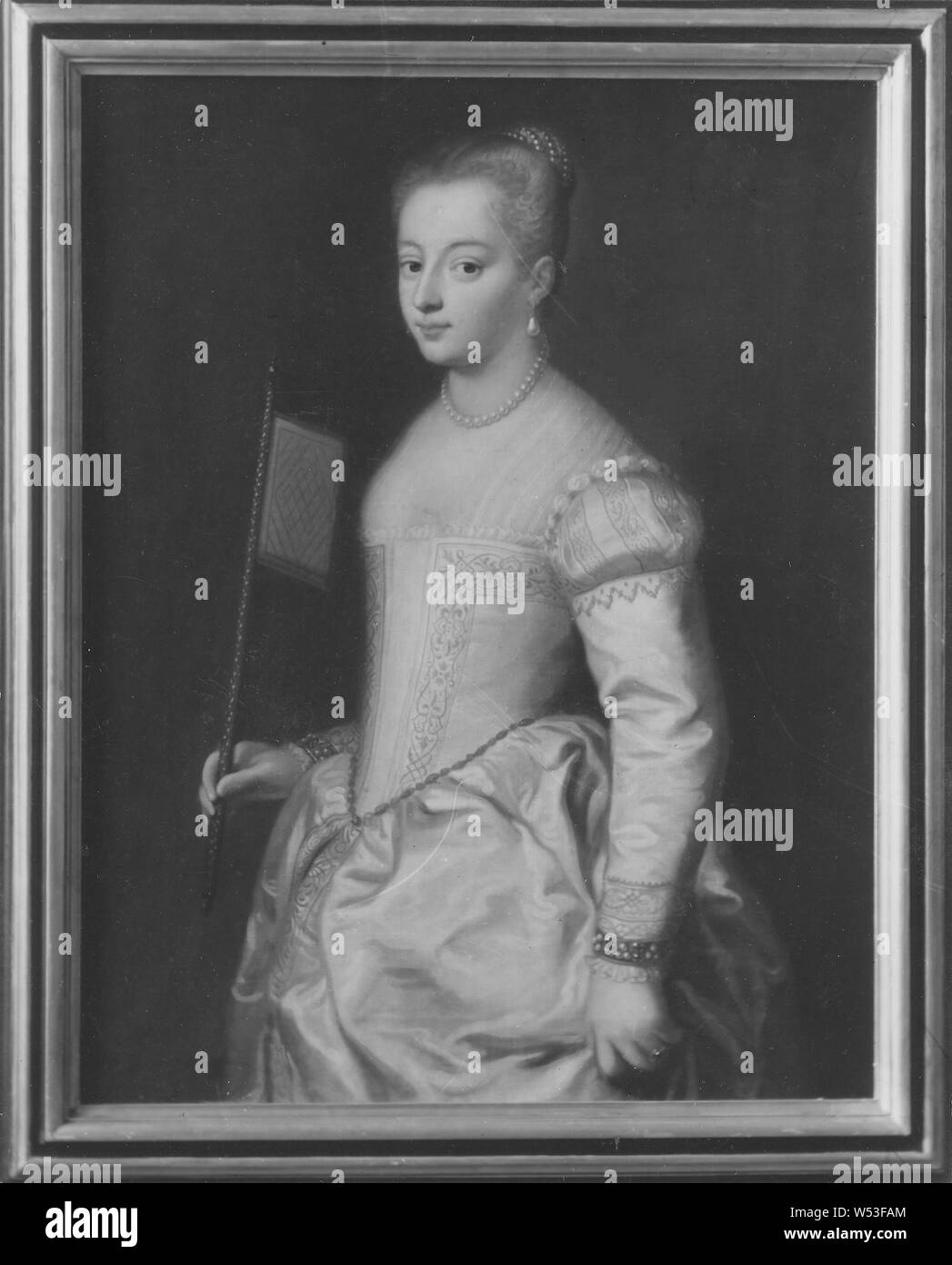 Georg Engelhard Schröder, Sconosciuto donna veneziana, pittura, olio su tela, altezza 100 cm (39,3 pollici), Larghezza 81 cm (31,8 pollici) Foto Stock