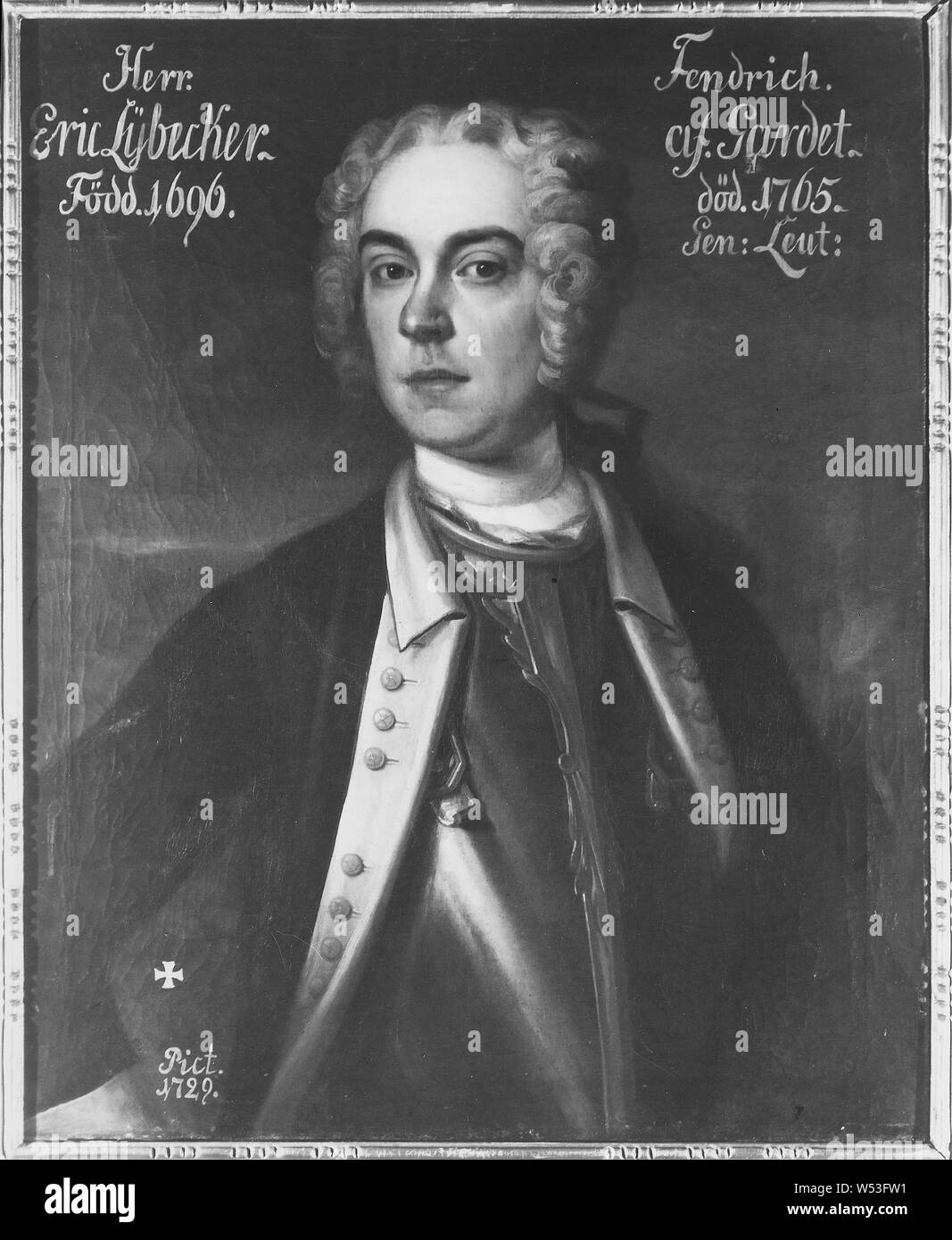 Erik Lybecker, 1698-1766, pittura, 1729, olio su tela, altezza 81 cm (31,8 pollici), larghezza di 65 cm (25,5 pollici) Foto Stock