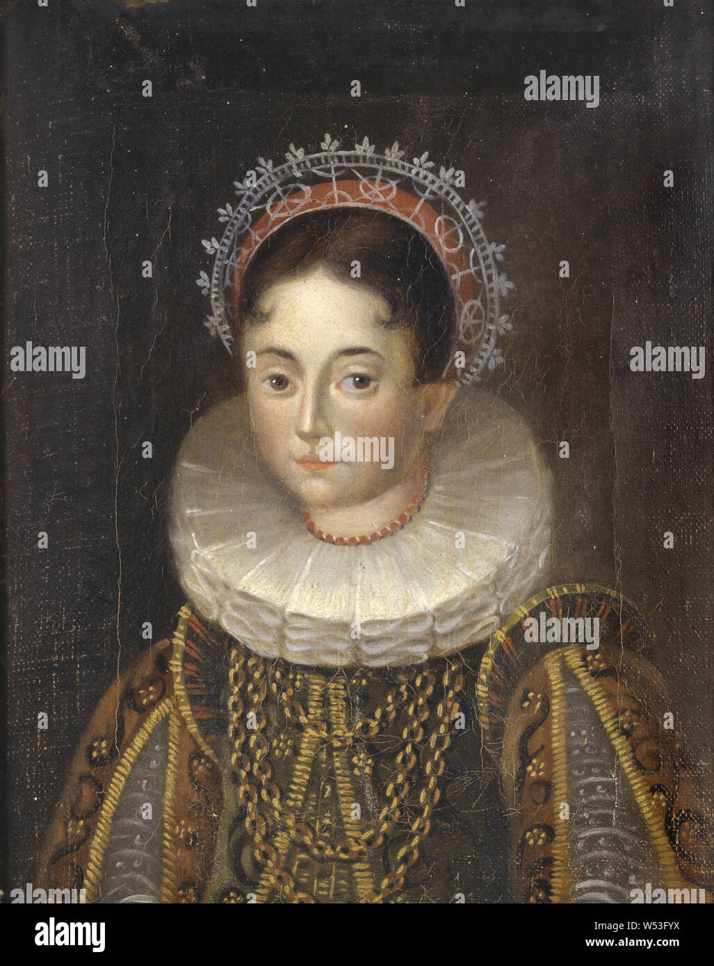 Elisabet, 1549-1597, Principessa di Svezia, duchessa di Mecklenburg, pittura, la Principessa Elisabetta di Svezia, olio su tela, altezza 28 cm (11 pollici), Larghezza 22 cm (8,6 pollici Foto Stock