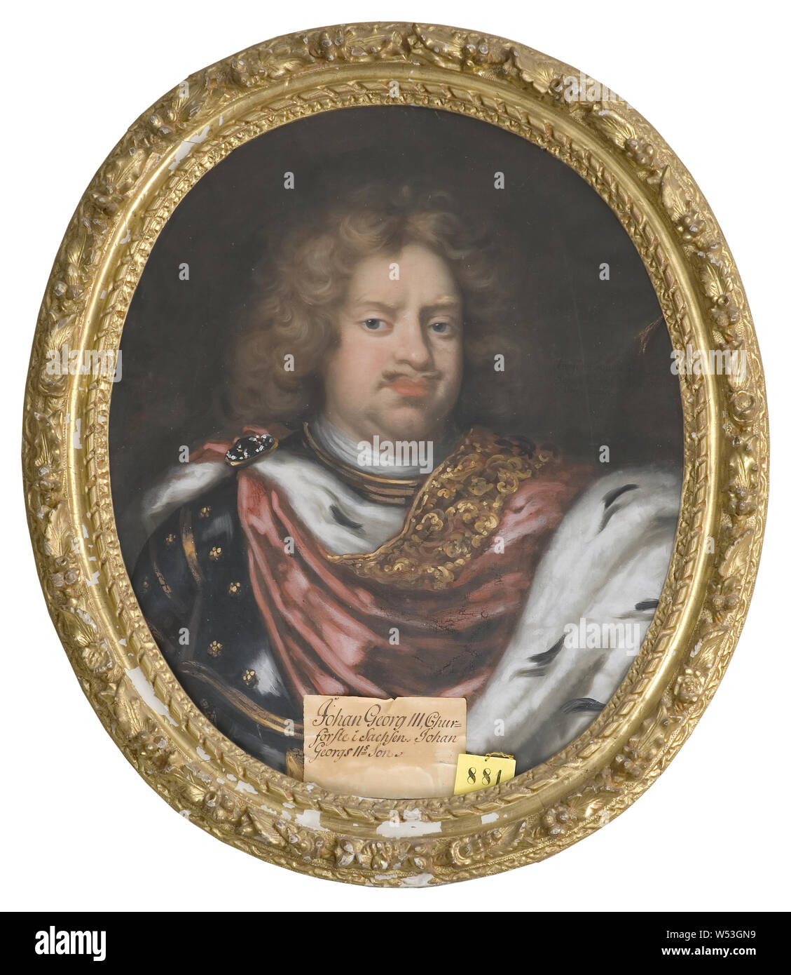 Attribuito a David von Krafft, Johan Georg III, 1647-1691, curatore della Sassonia, pittura, olio su tela, altezza 75 cm (29,5 pollici), Larghezza 62 cm (24,4 pollici) Foto Stock