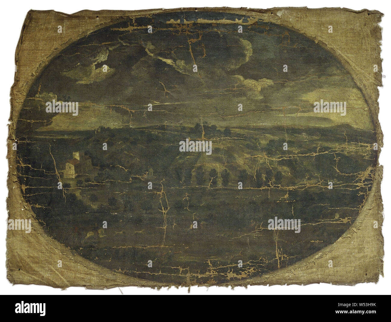 Paesaggio, olio su pannello, altezza 85 cm (33,4 pollici), larghezza 112,5 cm (44,2 pollici) Foto Stock